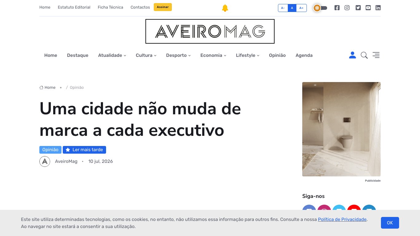 Uma cidade não muda de marca a cada executivo